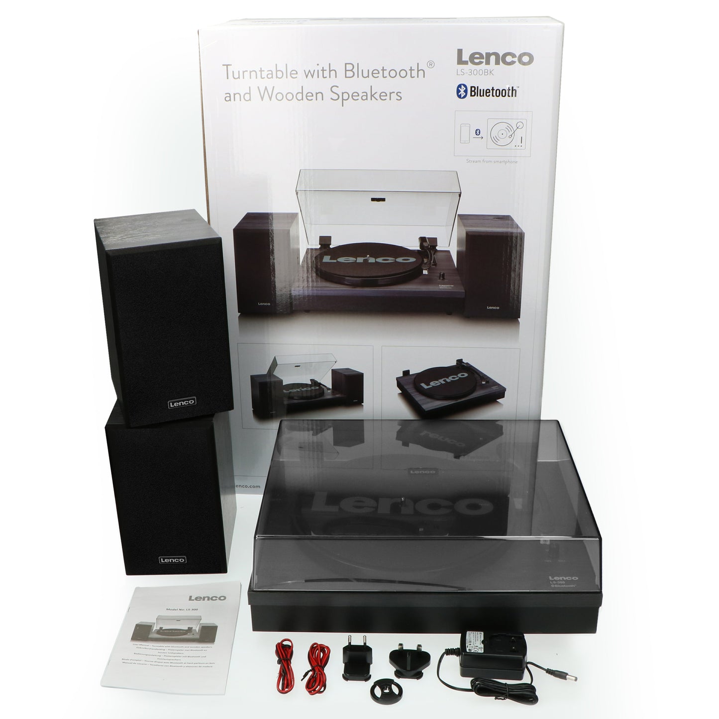 LENCO LS-300BK with Bluetooth® and two separate speakers, black