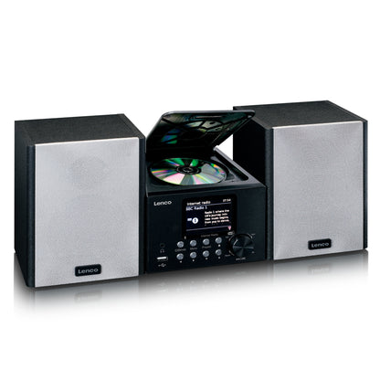 LENCO MC-250BK UK - Micro set with Smart Radio, CD/USB player, internet, DAB+, Bluetooth® - Black