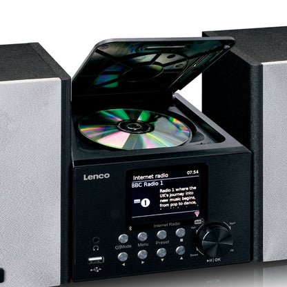 LENCO MC-250BK UK - Micro set with Smart Radio, CD/USB player, internet, DAB+, Bluetooth® - Black