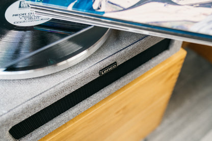 LENCO LS-440GY - Turntable with 4 built-in speakers - Fabric