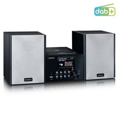 LENCO MC-250BK UK - Micro set with Smart Radio, CD/USB player, internet, DAB+, Bluetooth® - Black