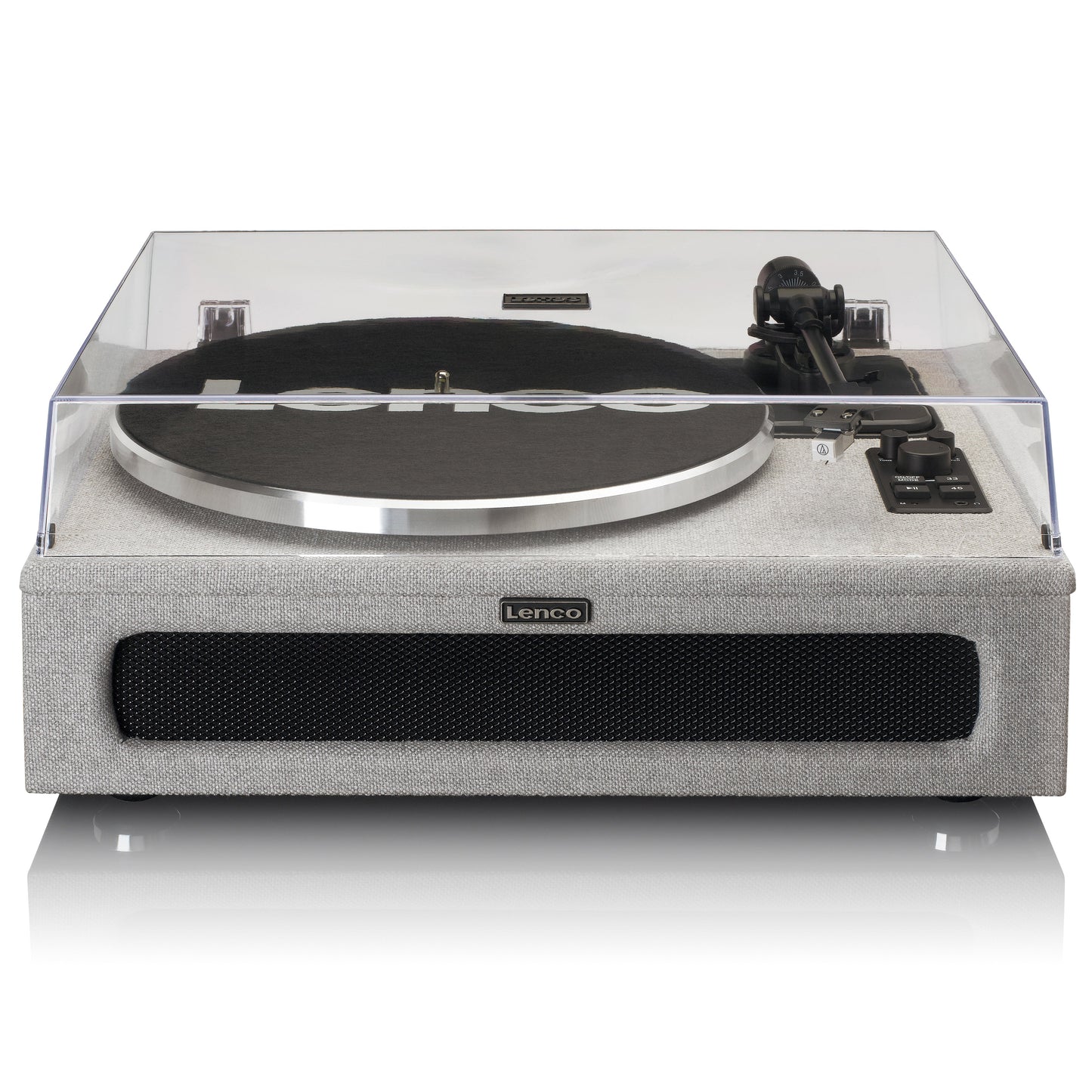 LENCO LS-440GY - Turntable with 4 built-in speakers - Fabric