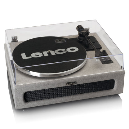 LENCO LS-440GY - Turntable with 4 built-in speakers - Fabric