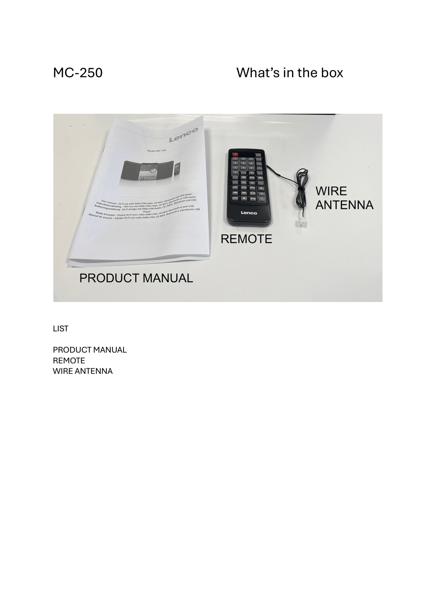 LENCO MC-250BK UK - Micro set with Smart Radio, CD/USB player, internet, DAB+, Bluetooth® - Black