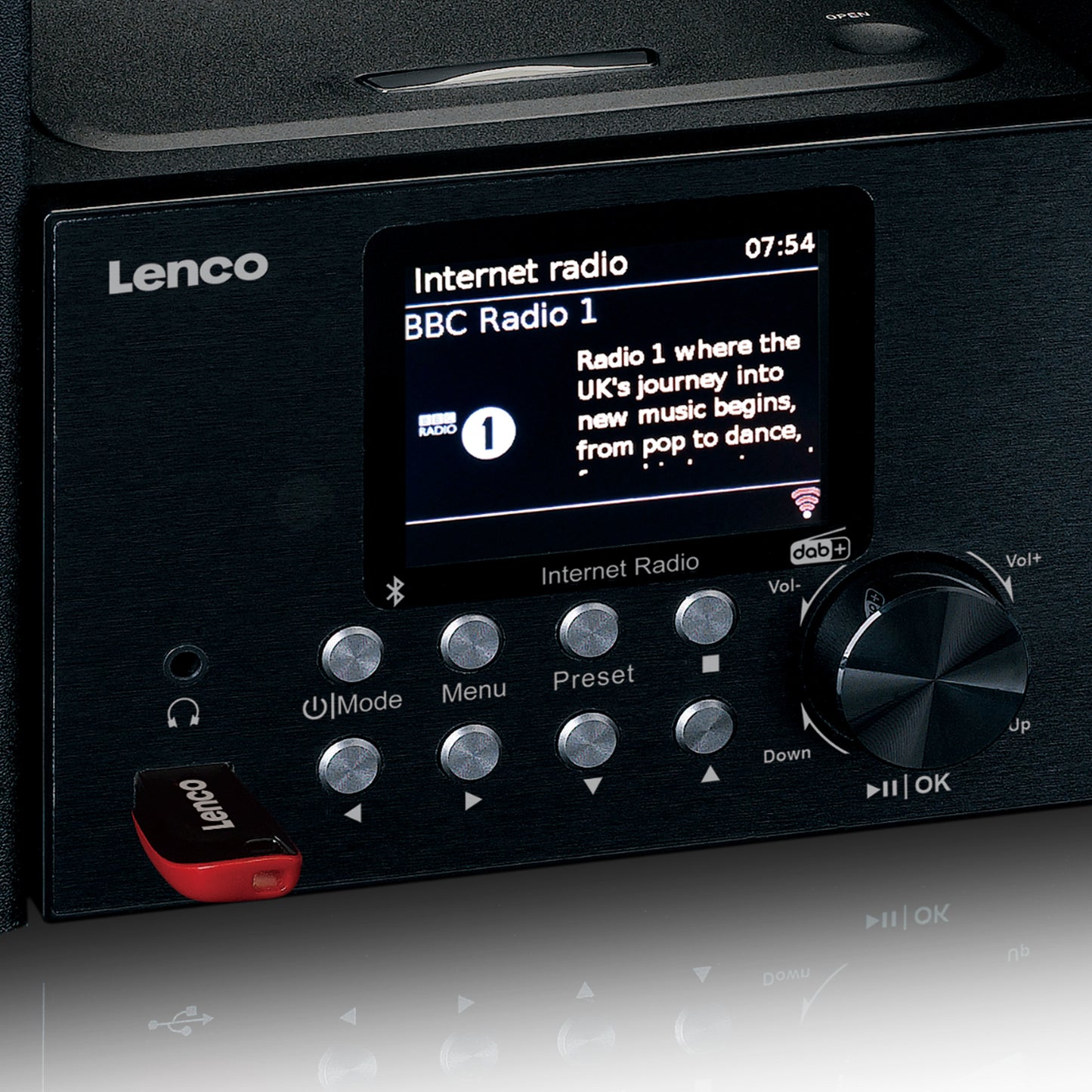 LENCO MC-250BK UK - Micro set with Smart Radio, CD/USB player, internet, DAB+, Bluetooth® - Black